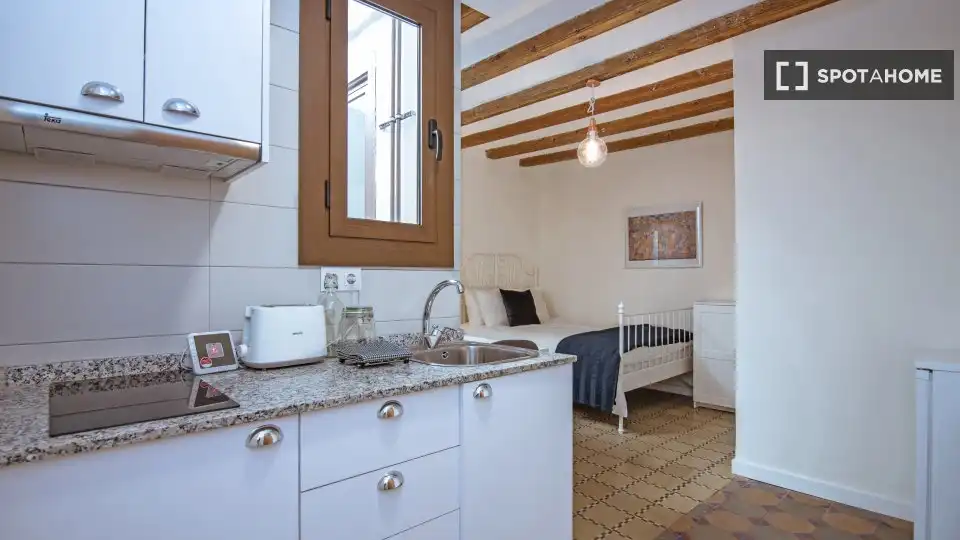 Cocina de Piso de alquiler en Barcelona con Aire acondicionado, Calefacción y Amueblado