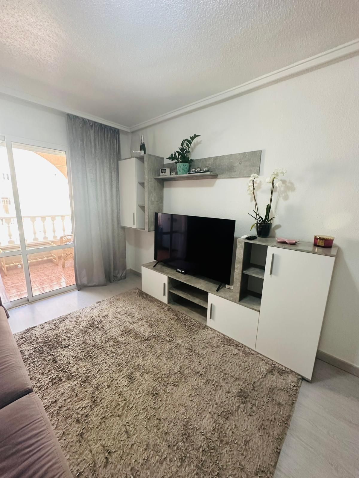 Sala de estar de Piso en venta en Torrevieja con Jardín privado, Terraza y Amueblado
