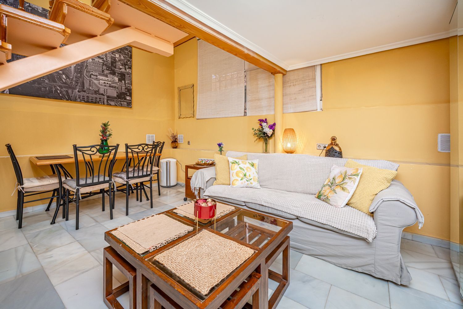 Living room of Duplex for sale in  Madrid Capital  with Heating, Terrace and Furnished