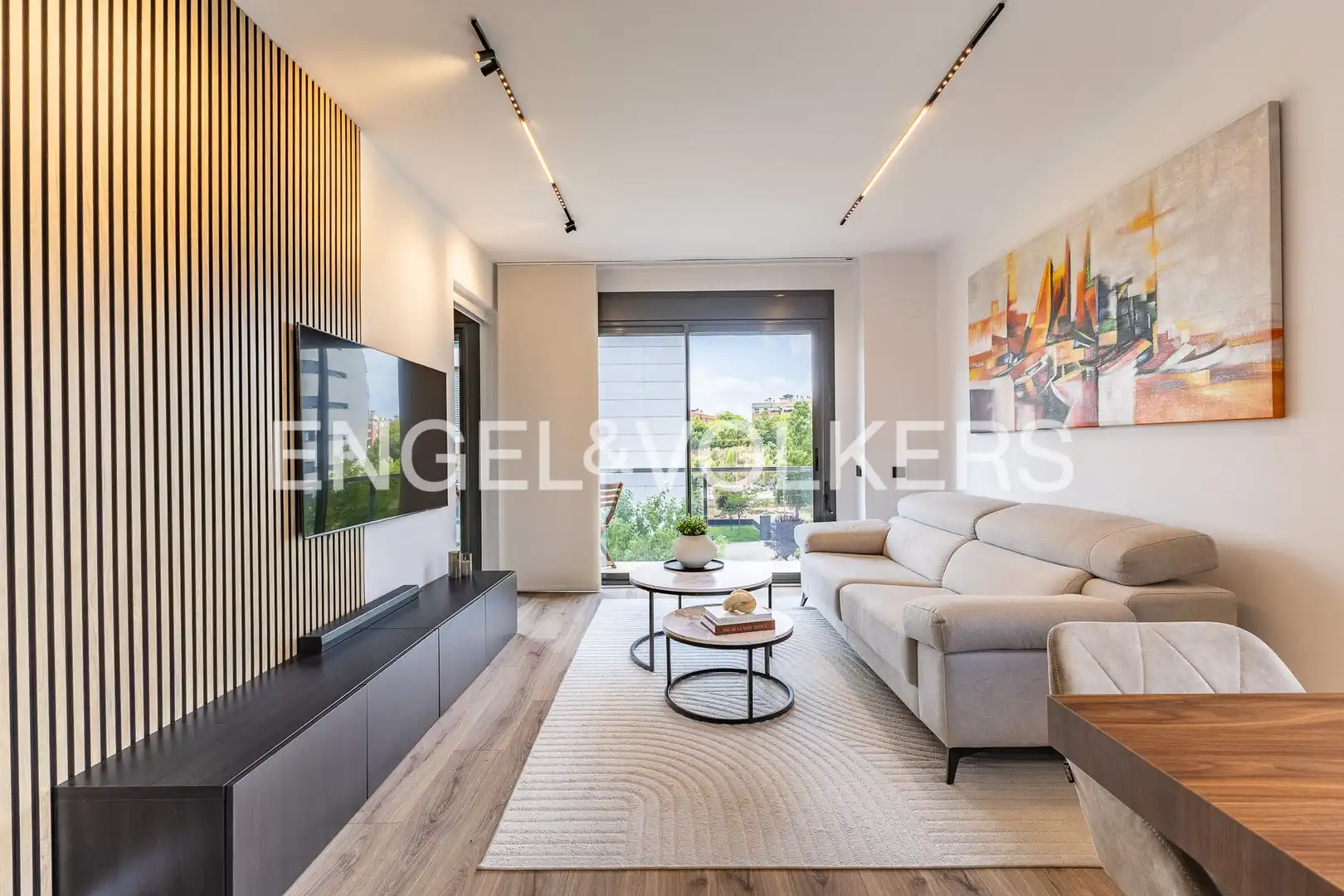 Living room of Flat for sale in Sabadell  with Air Conditioner, Heating and Parquet flooring