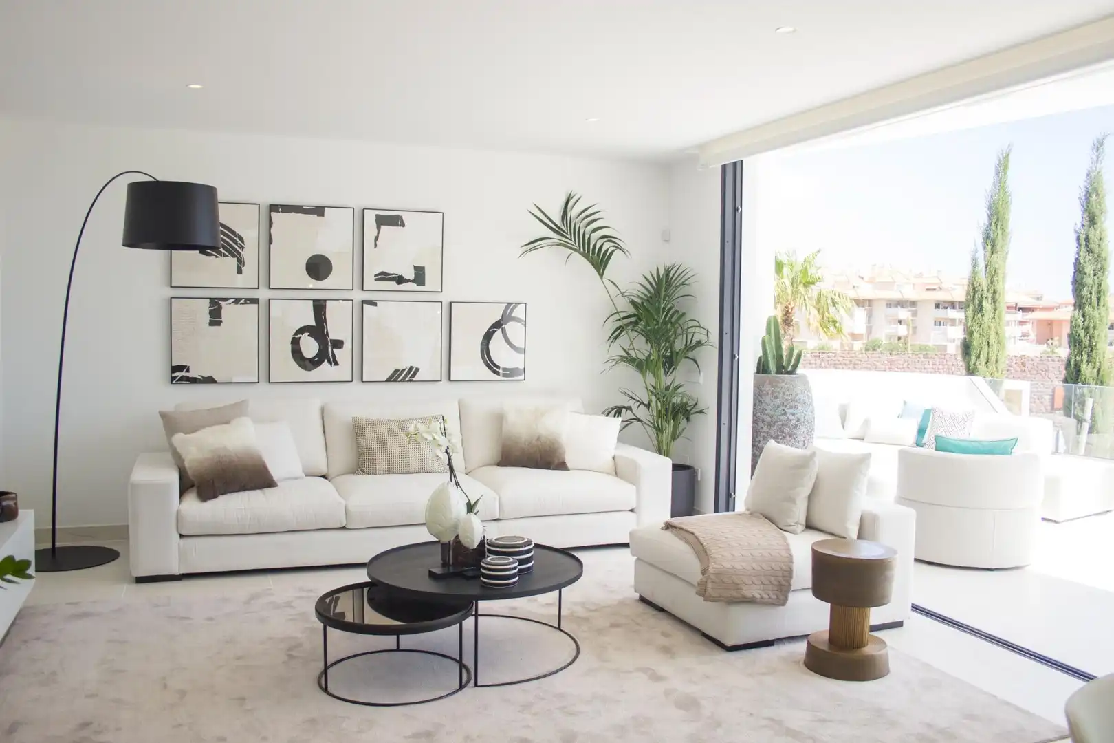 Wohnzimmer von Dachboden zum Verkauf in Fuengirola mit Klimaanlage, Terrasse und Abstellraum