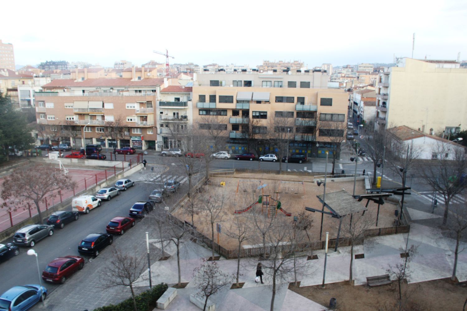 Exterior view of Flat for sale in Girona Capital  with Parquet flooring and Terrace