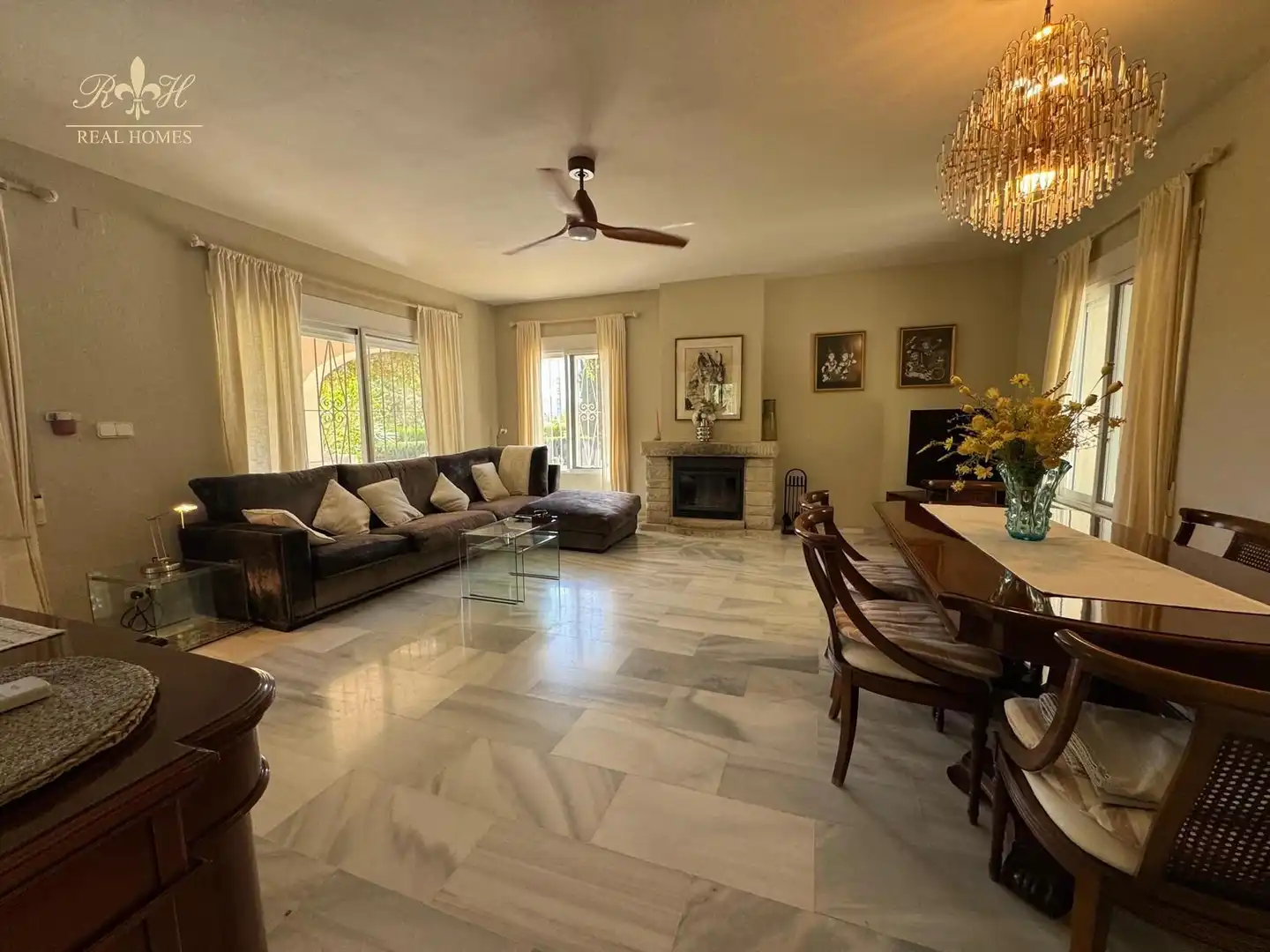 Sala de estar de Casa o chalet de alquiler en L'Alfàs del Pi con Aire acondicionado, Calefacción y Terraza