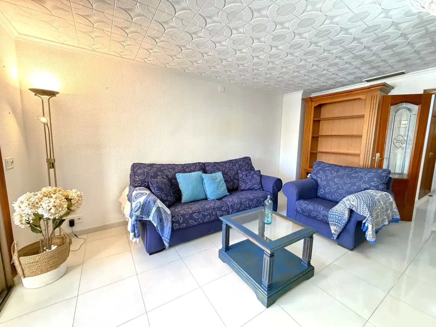 Sala de estar de Piso de alquiler en Alicante / Alacant con Aire acondicionado, Terraza y Amueblado