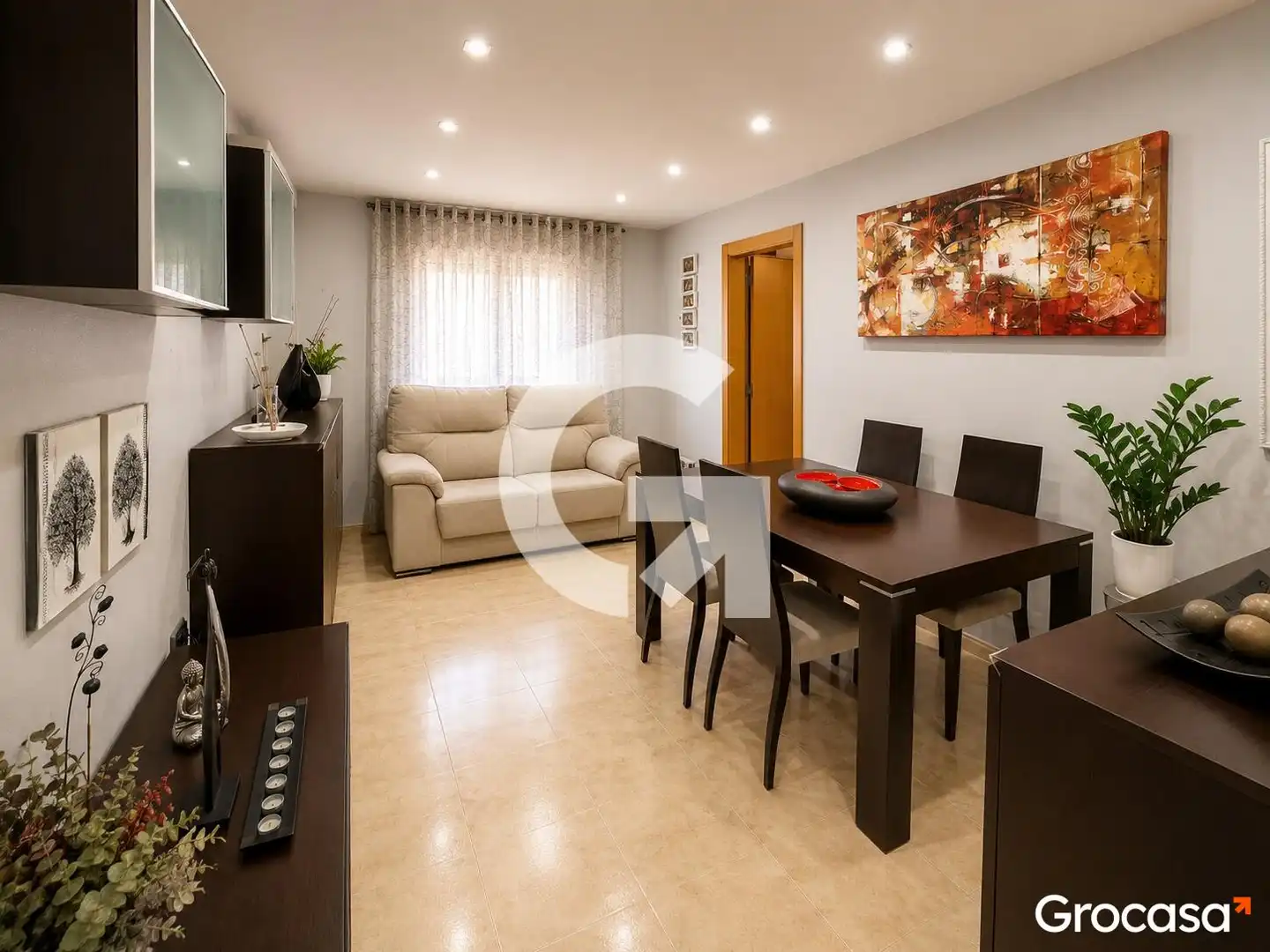 Sala de estar de Piso en venta en Santa Coloma de Gramenet con Aire acondicionado, Calefacción y Amueblado