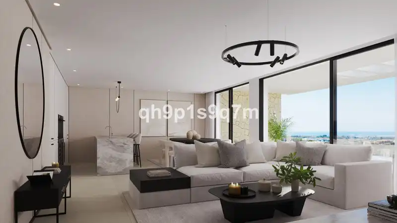 Sala d'estar de Pis en venda en Estepona amb Aire condicionat, Terrassa i Moblat