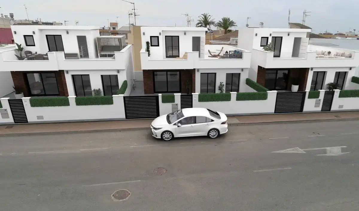 Vista exterior de Casa o chalet en venta en San Pedro del Pinatar con Piscina