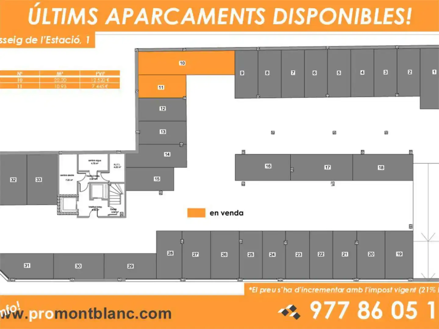 Parking de Garaje en venta en Montblanc