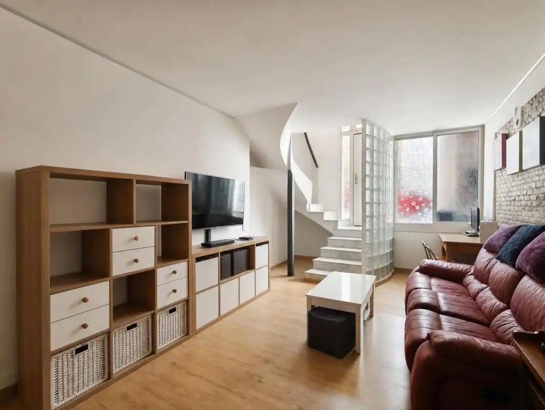 Sala d'estar de Dúplex en venda en Barcelona amb Aire condicionat, Calefacció i Terrassa