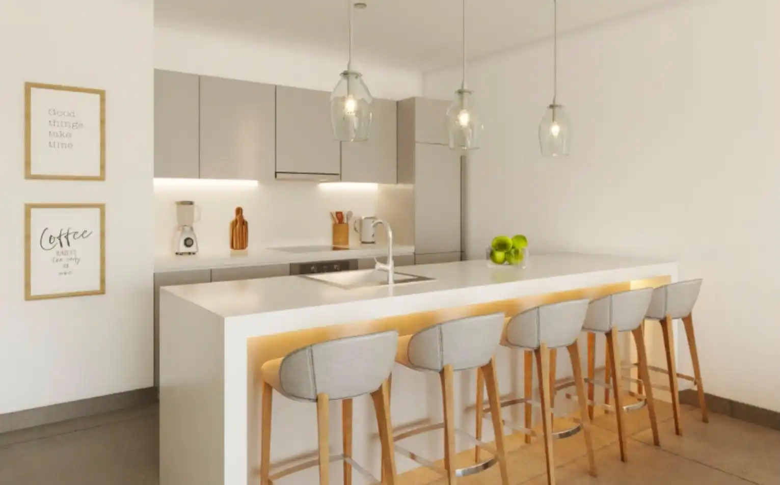 Cocina de Planta baja en venta en  Palma de Mallorca con Jardín privado, Trastero y Piscina comunitaria