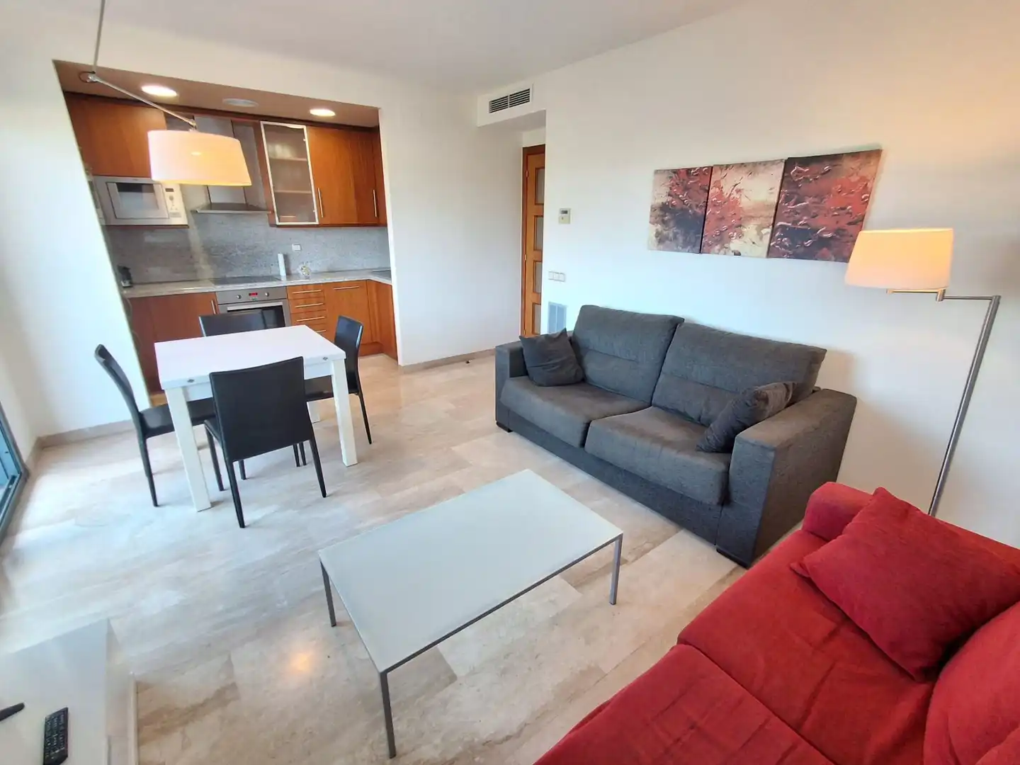 Wohnzimmer von Wohnung zum Verkauf in L'Ampolla mit Klimaanlage, Heizung und Terrasse