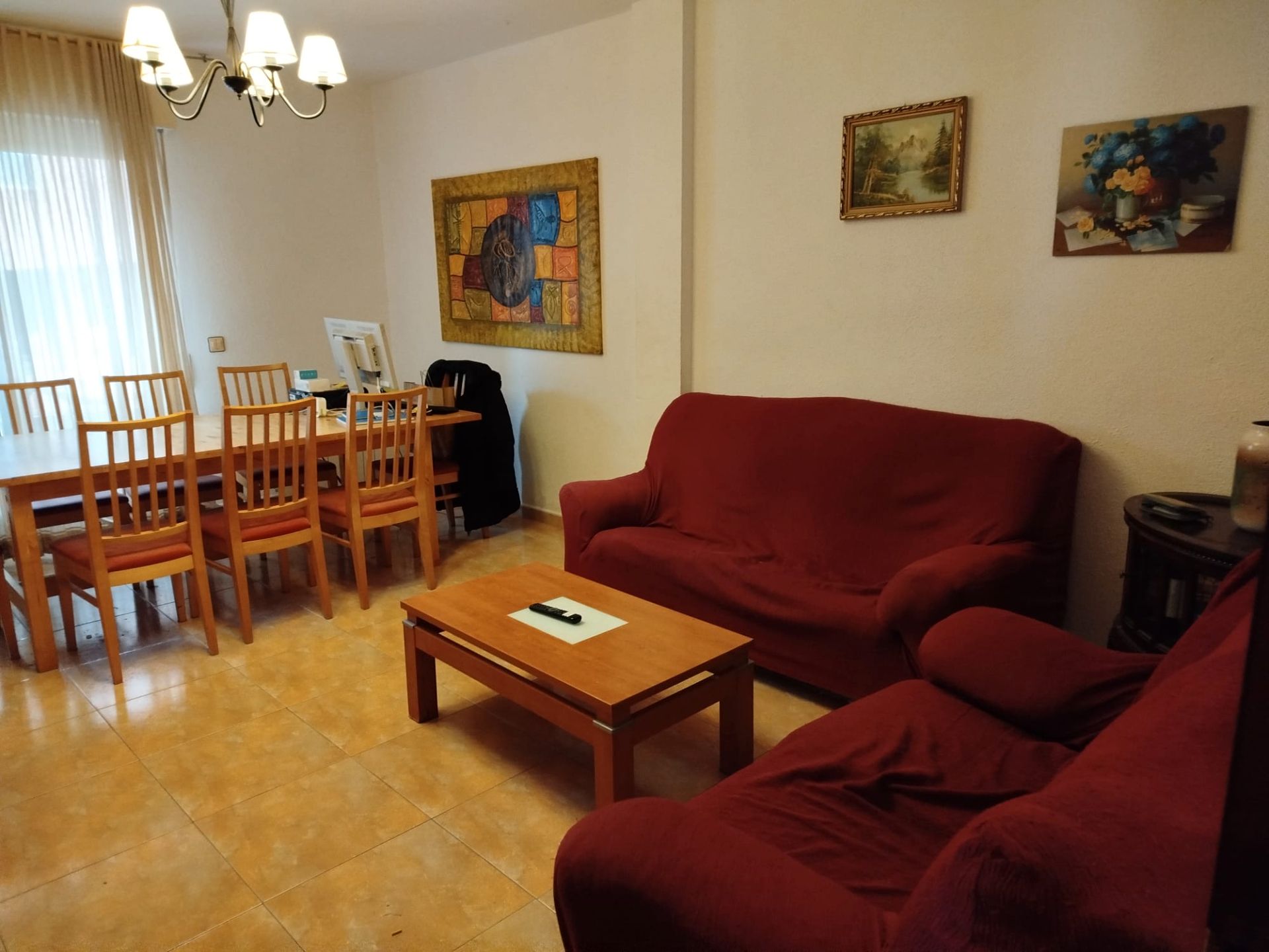 Living room of Flat for sale in Ocaña  with Heating, Terrace and Furnished