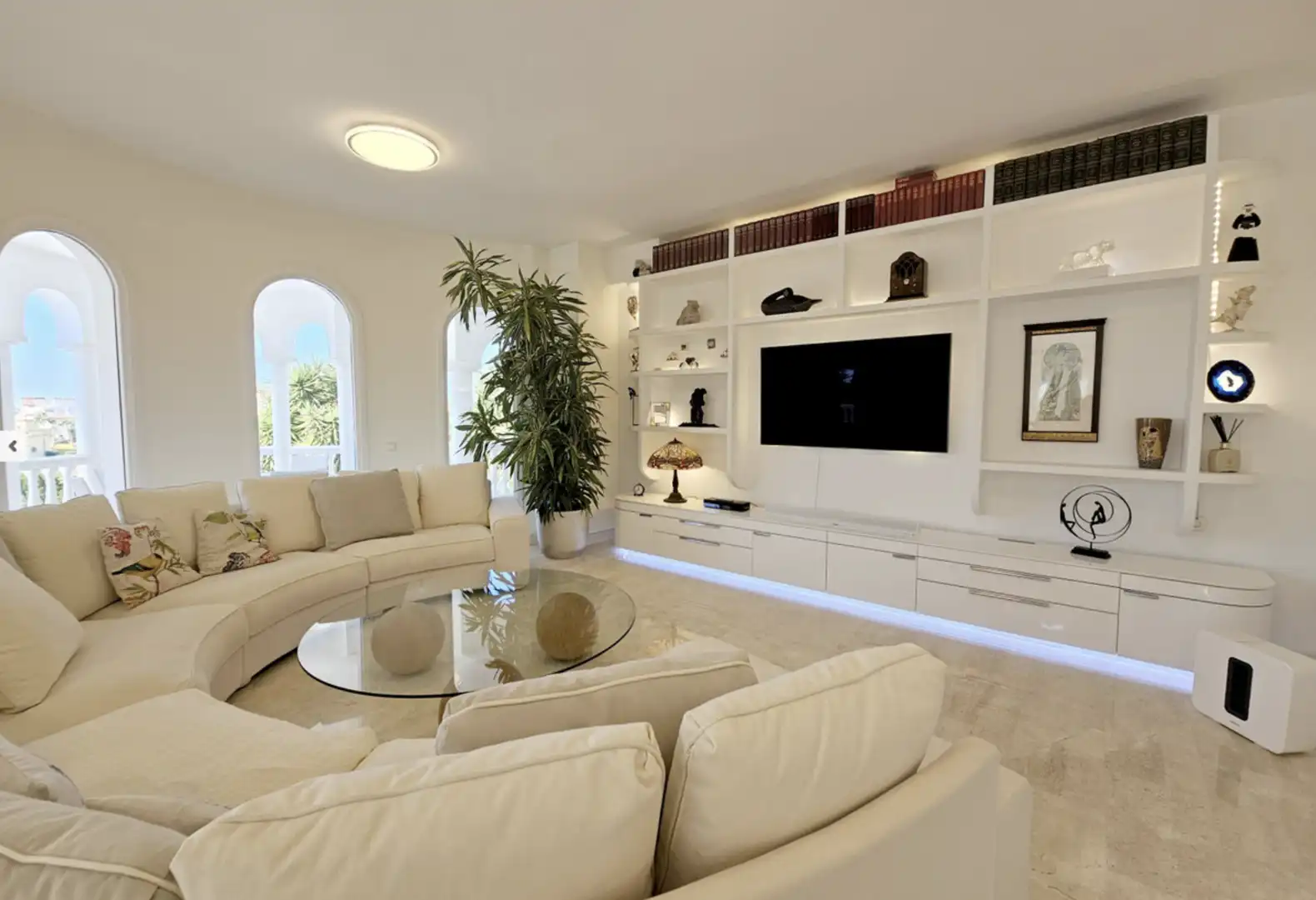Sala de estar de Casa o chalet de alquiler en Mijas con Jardín privado, Terraza y Piscina