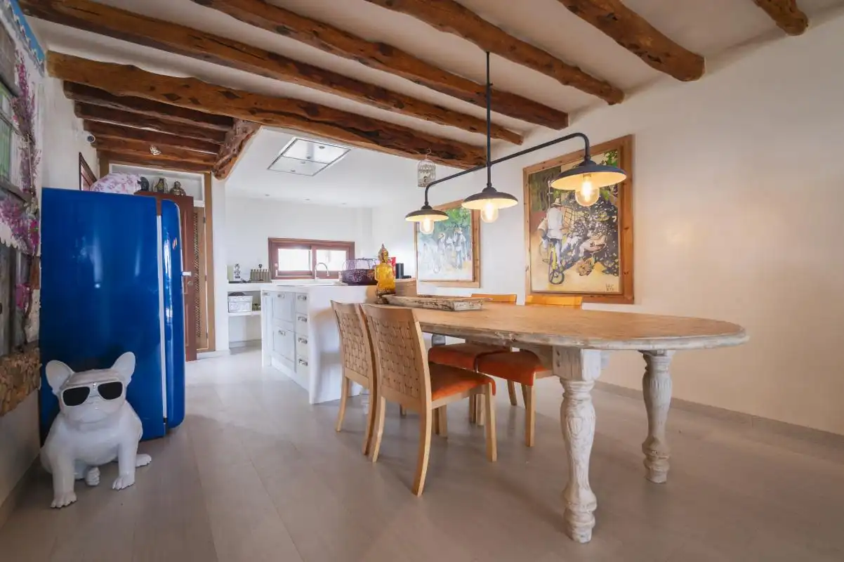 Dining room of Ground floor for sale in Santa Eulària des Riu  with Air Conditioner, Heating and Private garden