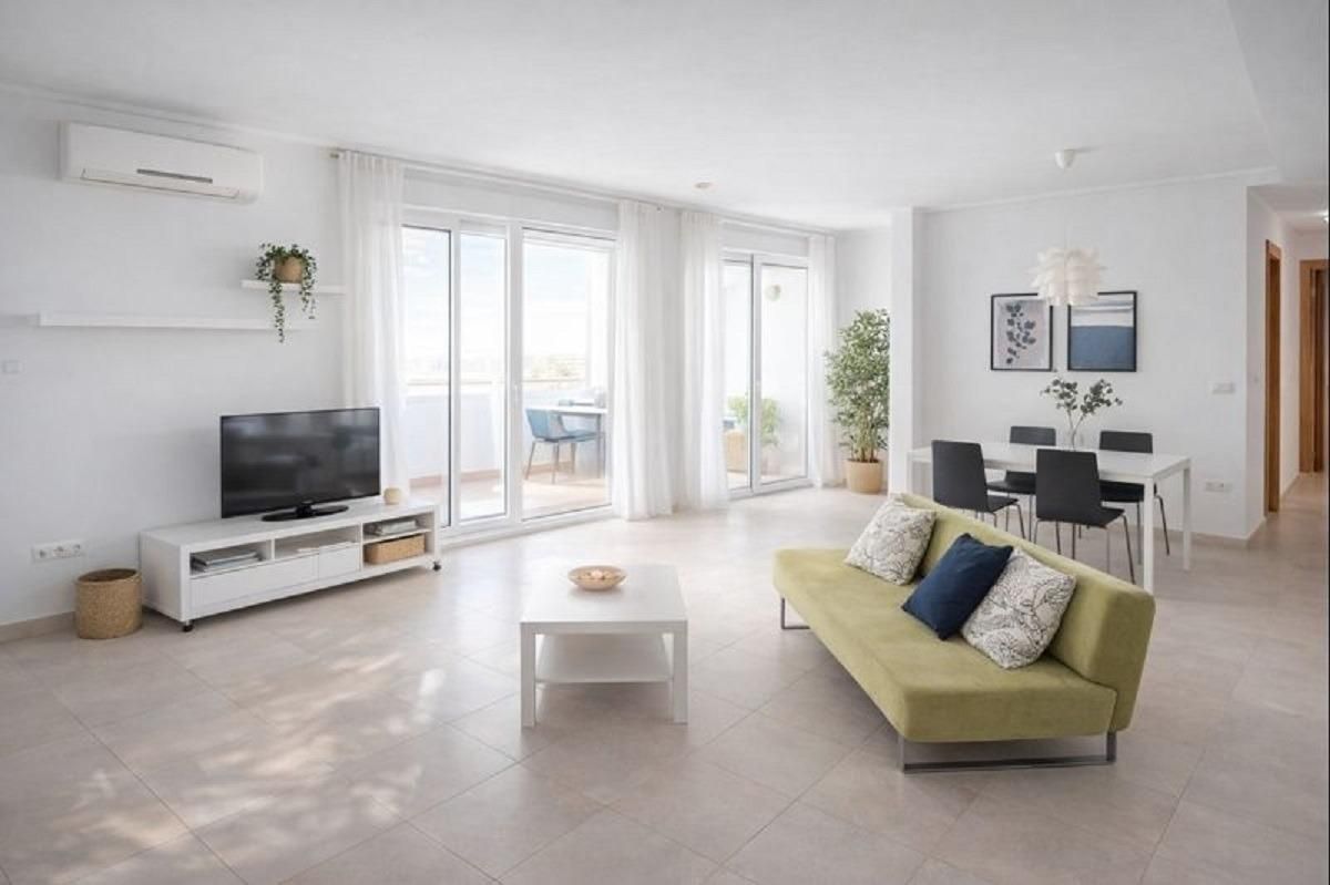 Sala d'estar de Apartament en venda en Torre-Pacheco amb Aire condicionat, Jardí privat i Terrassa