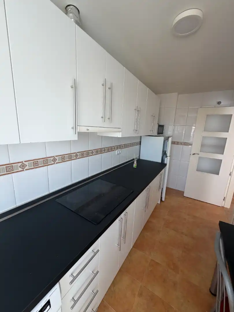 Cuina de Apartament de lloguer en Cúllar Vega amb Moblat, Rentadora i Microones