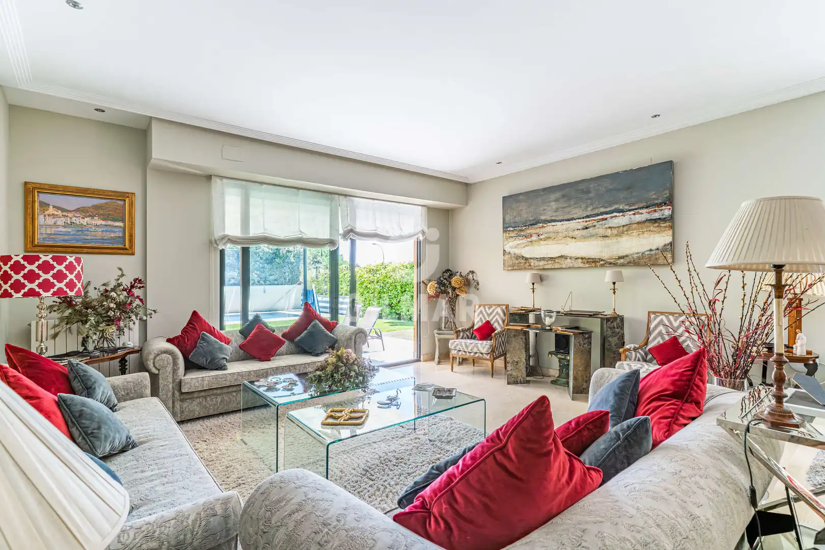 Living room of Detached homes for sale in Madrid  with Heating, Private garden and Swimming Pool