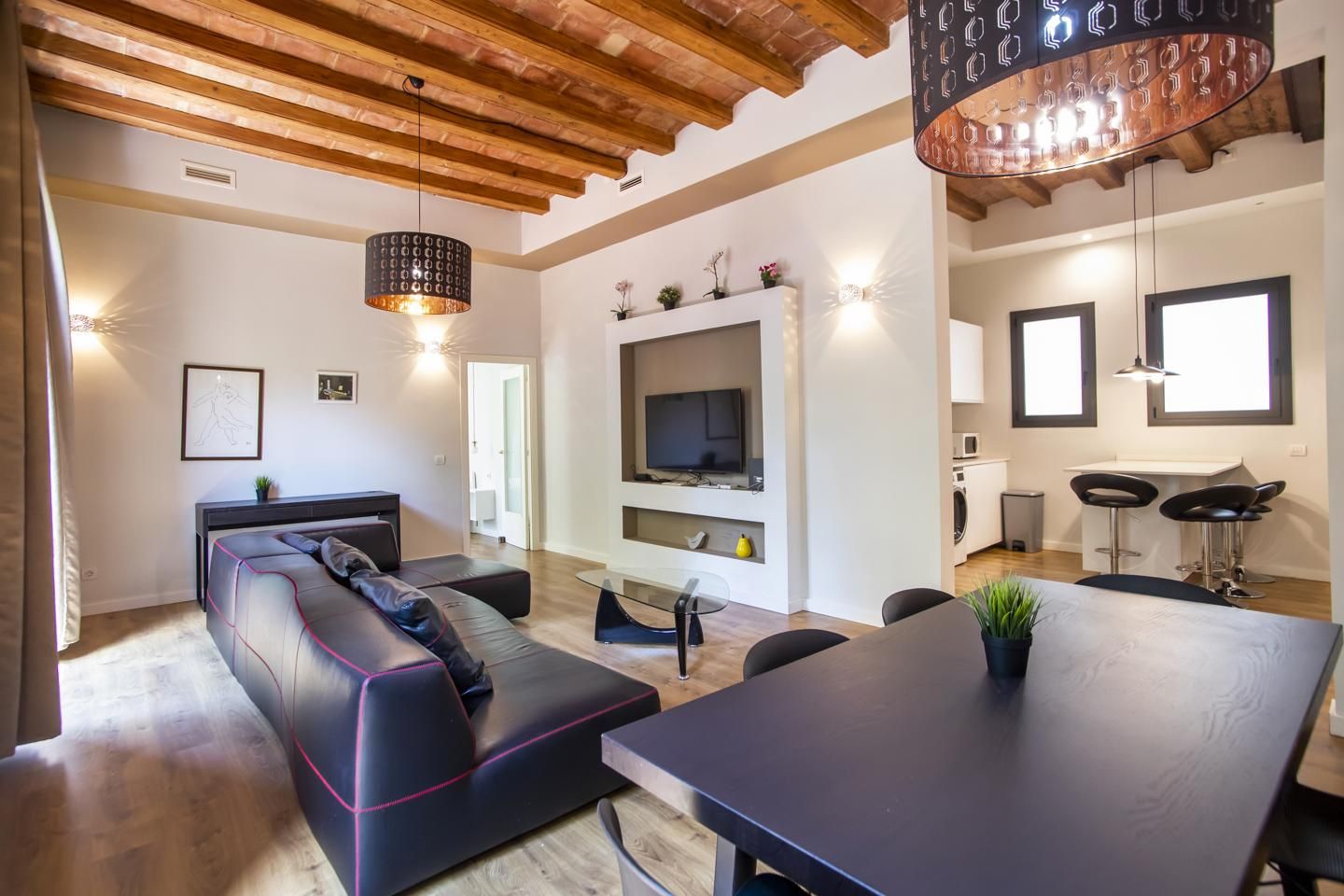 Sala d'estar de Pis de lloguer en  Barcelona Capital amb Aire condicionat, Calefacció i Moblat