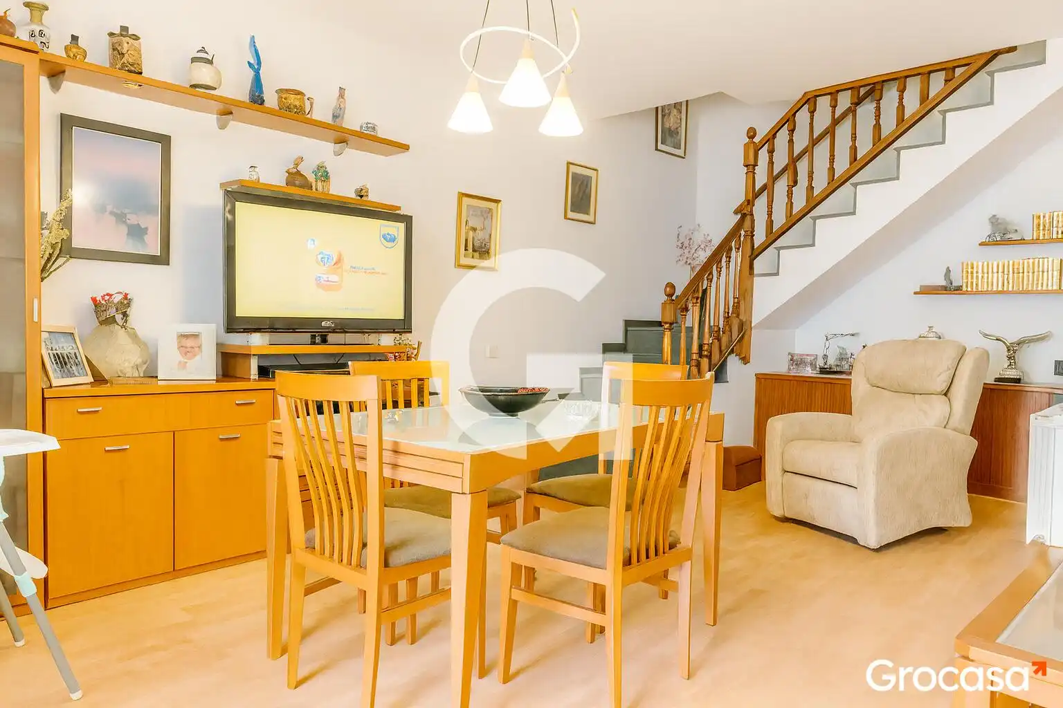 Wohnzimmer von Maisonette zum Verkauf in Vilanova i la Geltrú mit Klimaanlage, Heizung und Terrasse