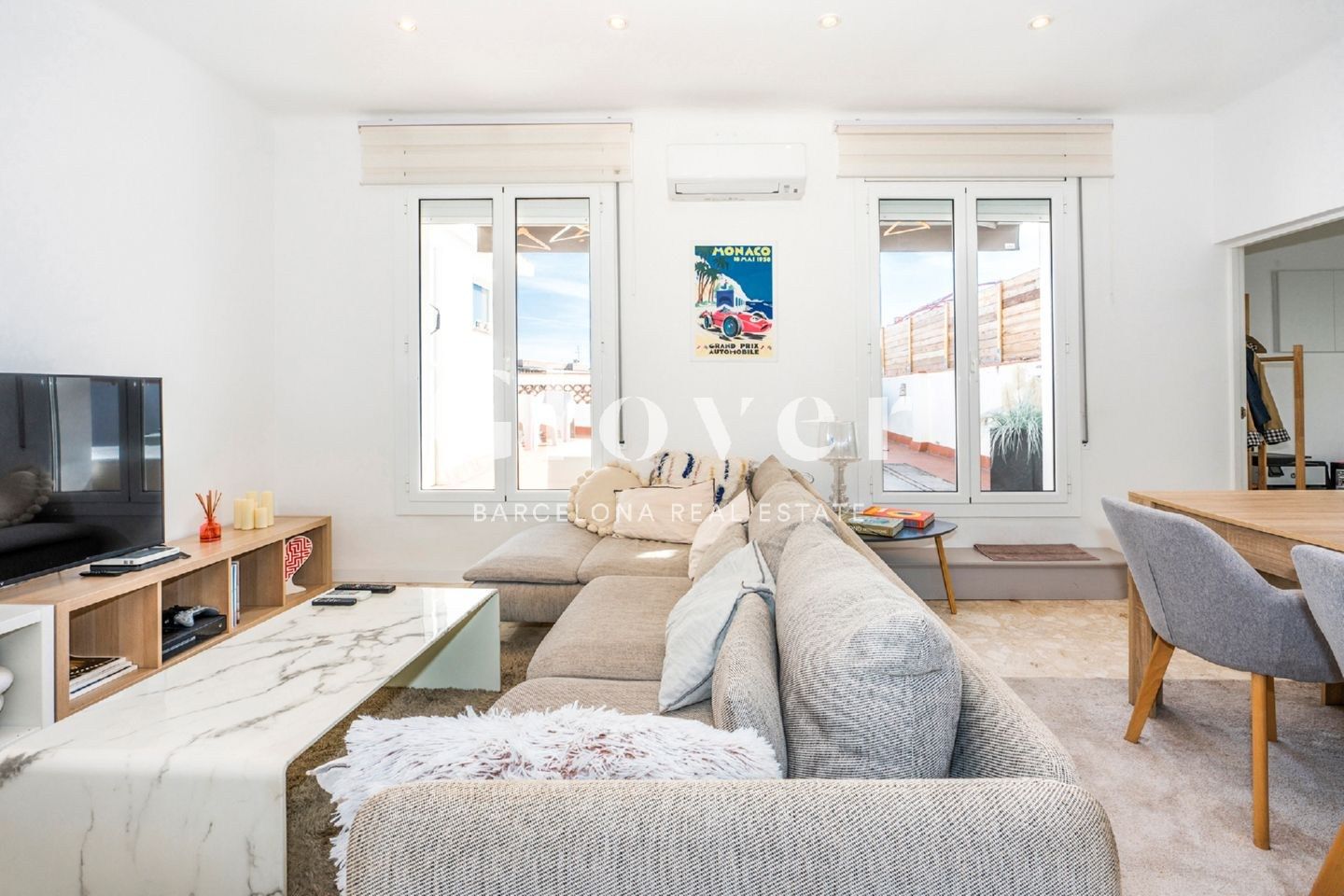 Sala de estar de Ático en venta en  Barcelona Capital con Aire acondicionado, Calefacción y Terraza