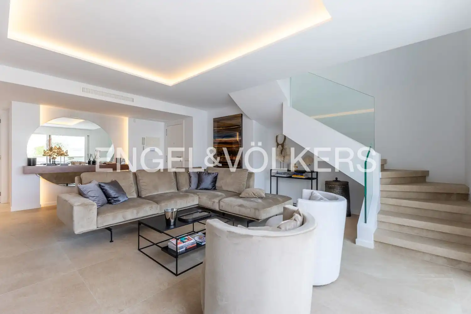 Wohnzimmer von Wohnung zum Verkauf in Jávea / Xàbia mit Klimaanlage, Heizung und Schwimmbad