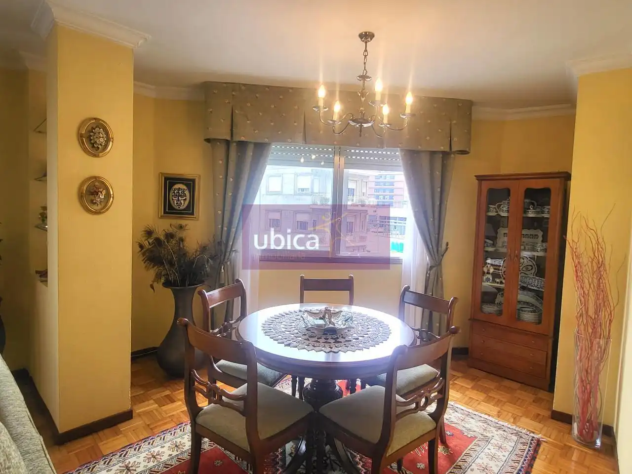 Dining room of Flat for sale in Vigo   with Heating, Parquet flooring and Terrace