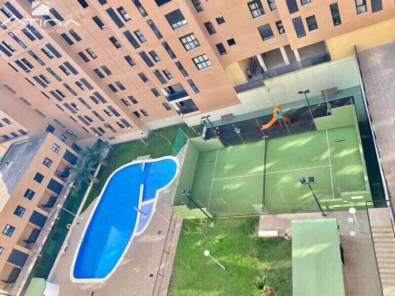 Swimming pool of Flat for sale in Gandia  with Air Conditioner, Private garden and Parquet flooring