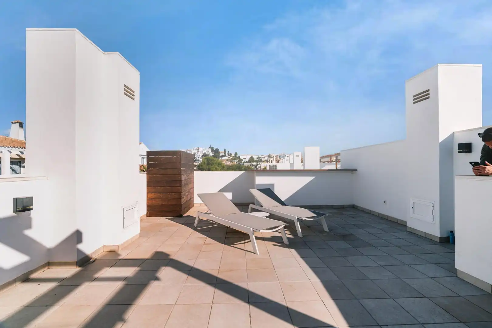 Terrasse von Einfamilien-Reihenhaus zur Miete in Mijas mit Klimaanlage, Terrasse und Schwimmbad