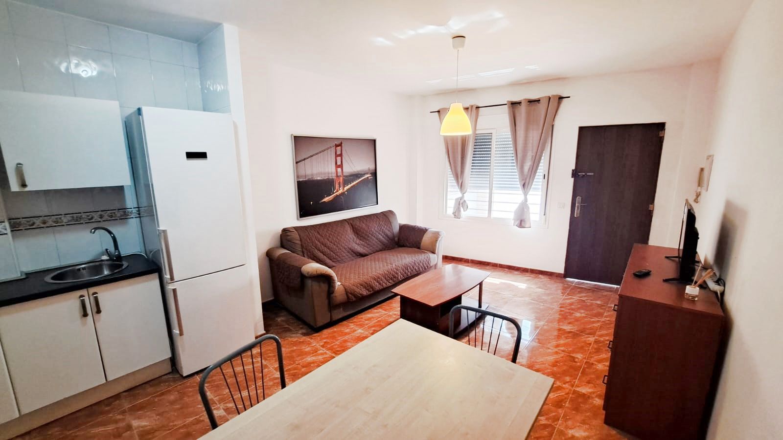 Living room of Flat to rent in Málaga Capital  with Terrace, Furnished and Microwave