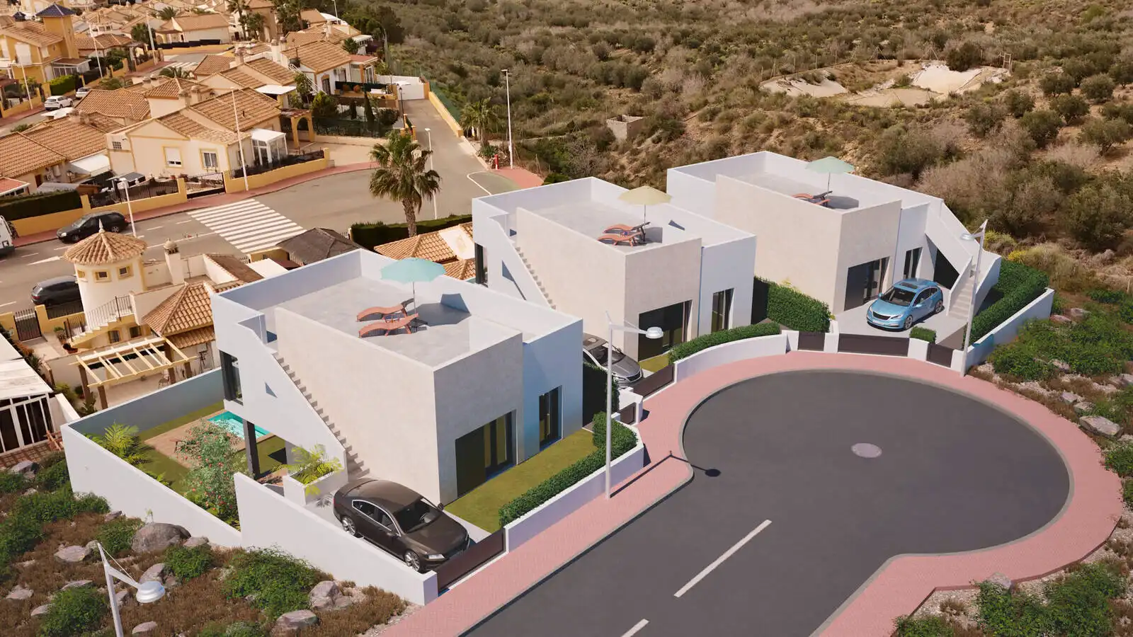 Vista exterior de Casa o chalet en venta en Mazarrón con Aire acondicionado, Jardín privado y Terraza