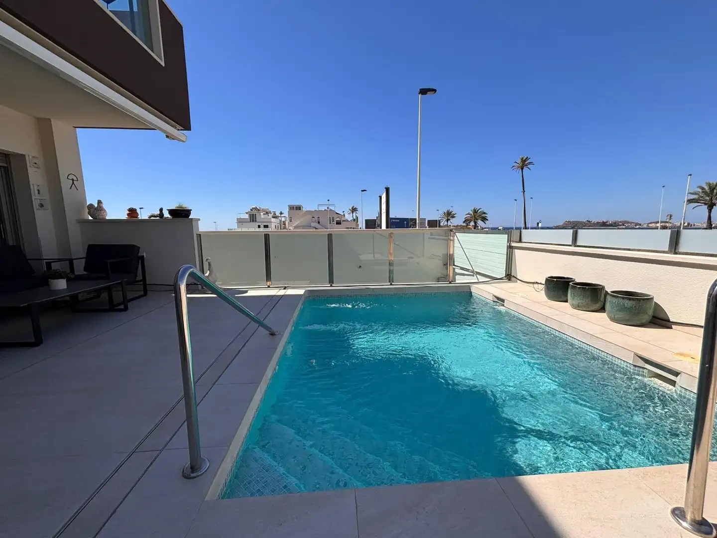 Piscina de Casa adosada en venda en Mazarrón amb Aire condicionat, Parquet i Terrassa