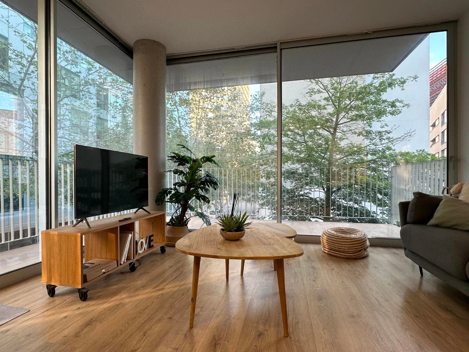 Sala de estar de Piso de alquiler en  Barcelona Capital con Aire acondicionado, Calefacción y Parquet