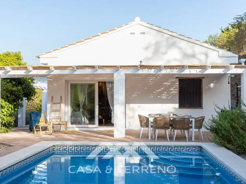 Terrassa de Finca rústica de lloguer en Colmenar amb Piscina