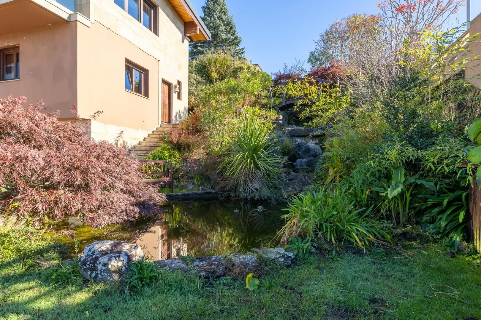 Jardín de Casa o chalet en venta en A Cañiza   con Calefacción, Jardín privado y Terraza