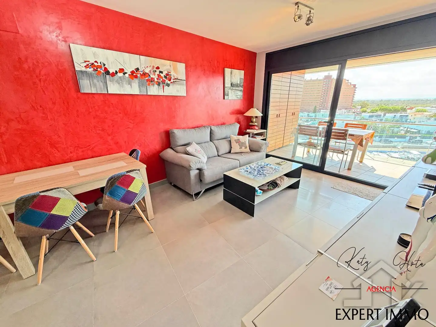 Sala de estar de Apartamento en venta en Roses con Aire acondicionado, Calefacción y Terraza