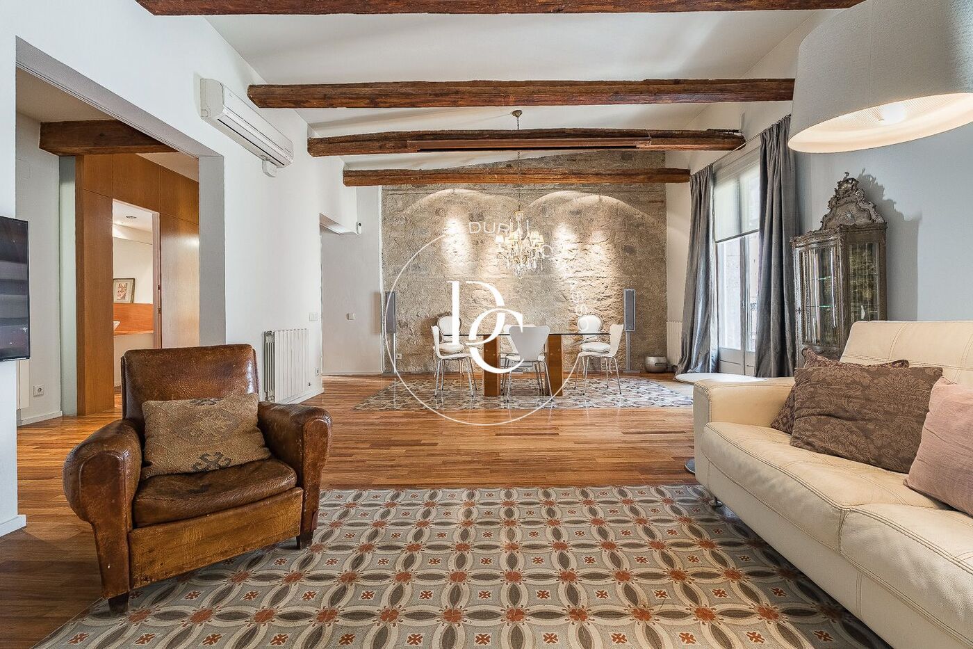 Sala d'estar de Àtic en venda en  Barcelona Capital amb Aire condicionat, Calefacció i Jardí privat