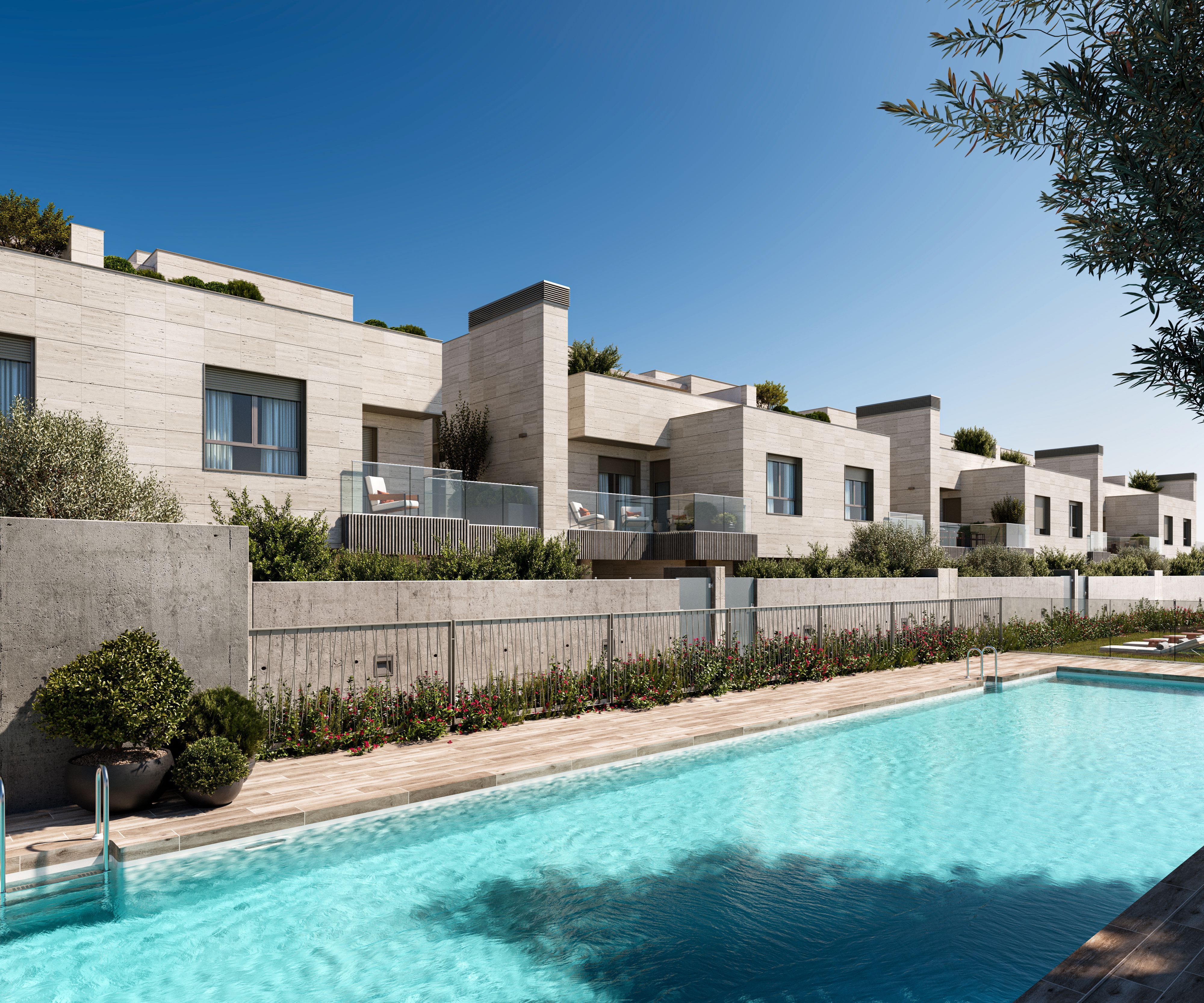 Exterior view of Single-family semi-detached for sale in Cuarte de Huerva  with Heating, Private garden and Terrace