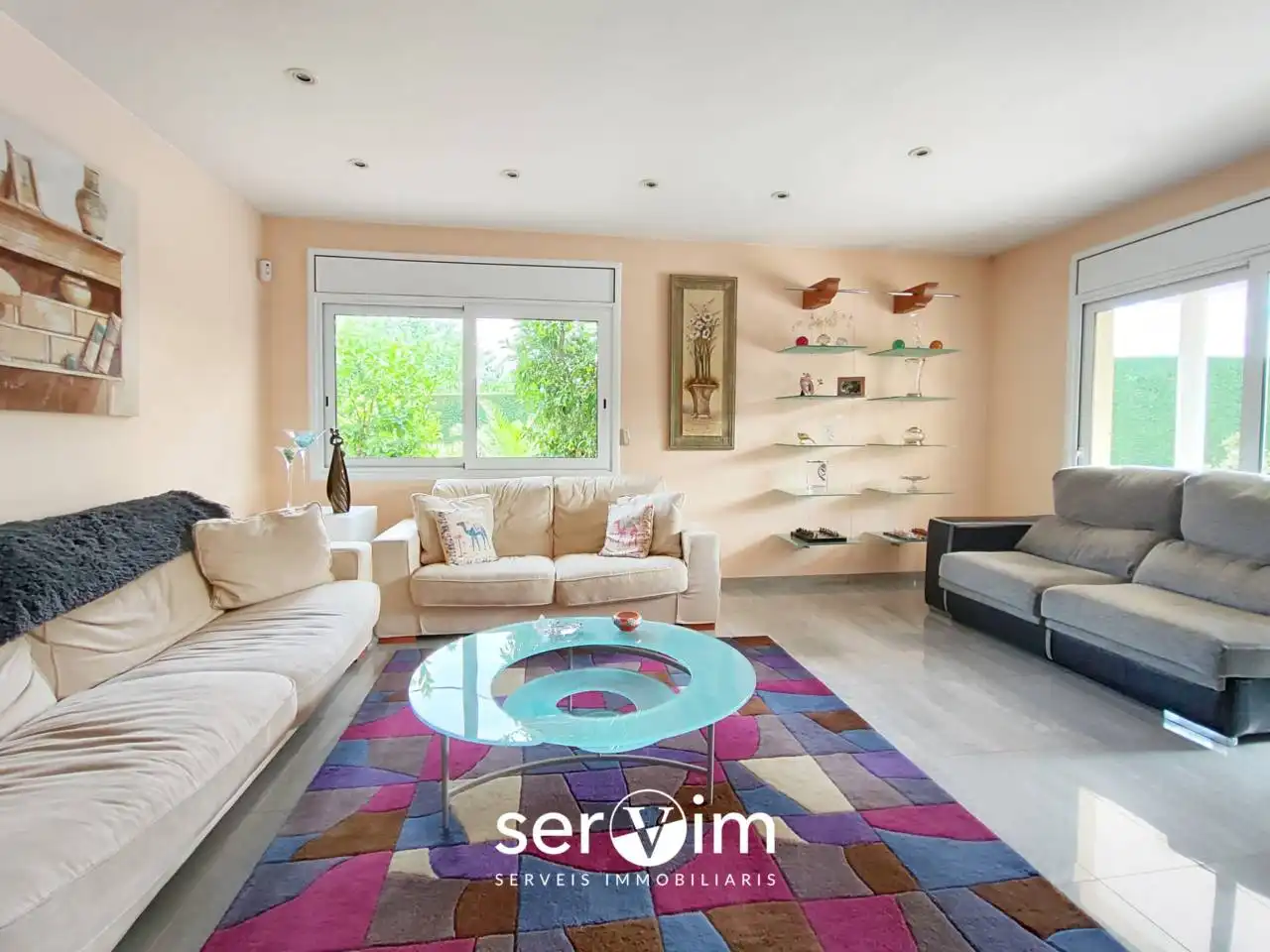 Living room of Houses for sale in Llagostera  with Air Conditioner, Private garden and Terrace