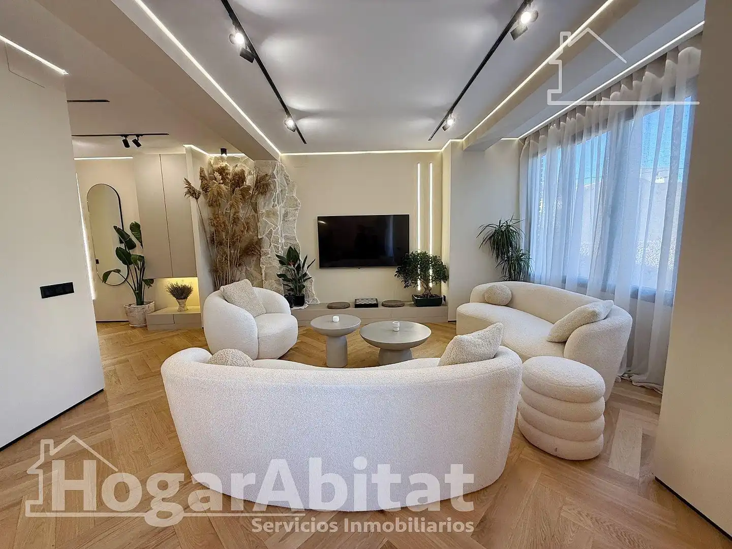 Wohnzimmer von Wohnung zum Verkauf in Alicante / Alacant mit Klimaanlage, Parkett und Terrasse