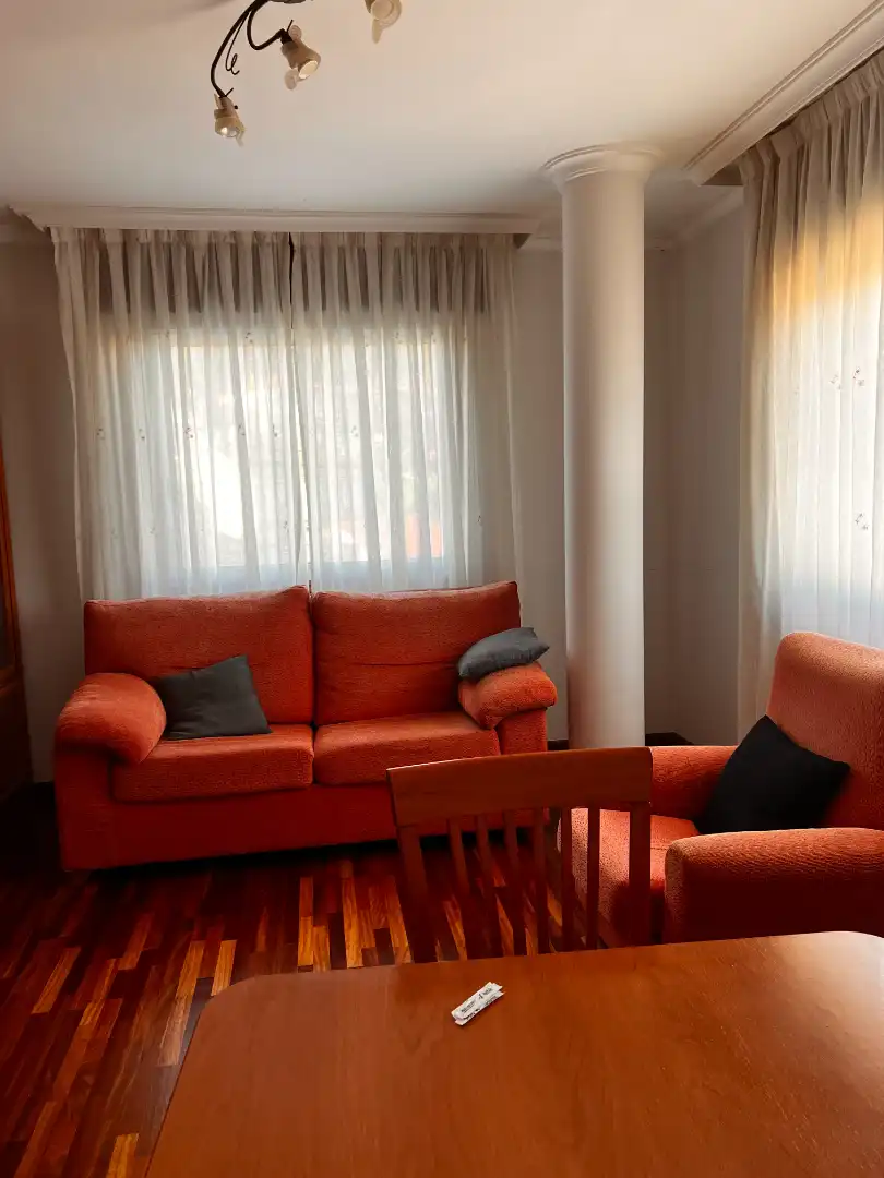 Sala d'estar de Apartament en venda en Baiona amb Calefacció, Parquet i Moblat
