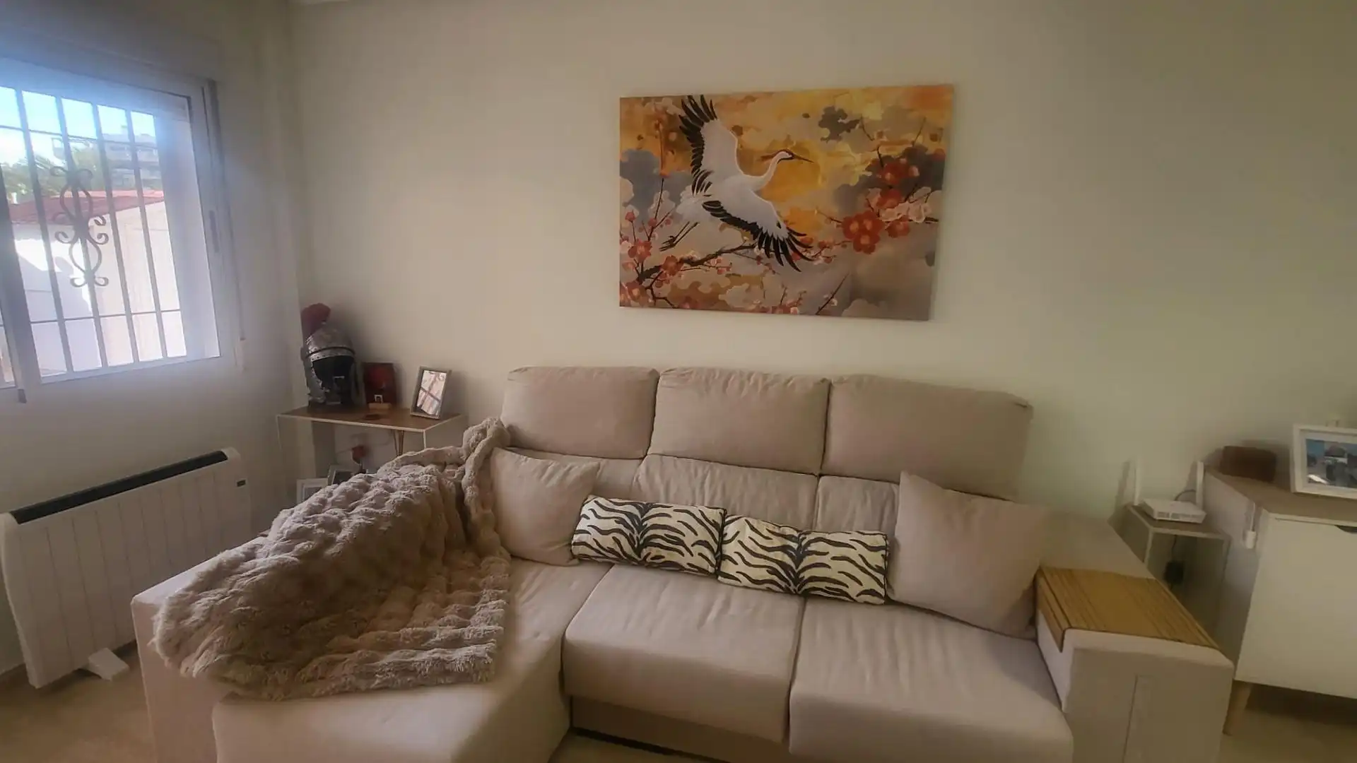 Sala d'estar de Casa adosada en venda en Elche / Elx amb Calefacció, Jardí privat i Moblat
