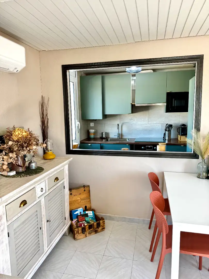 Cocina de Apartamento de alquiler en Salou con Aire acondicionado, Terraza y Amueblado