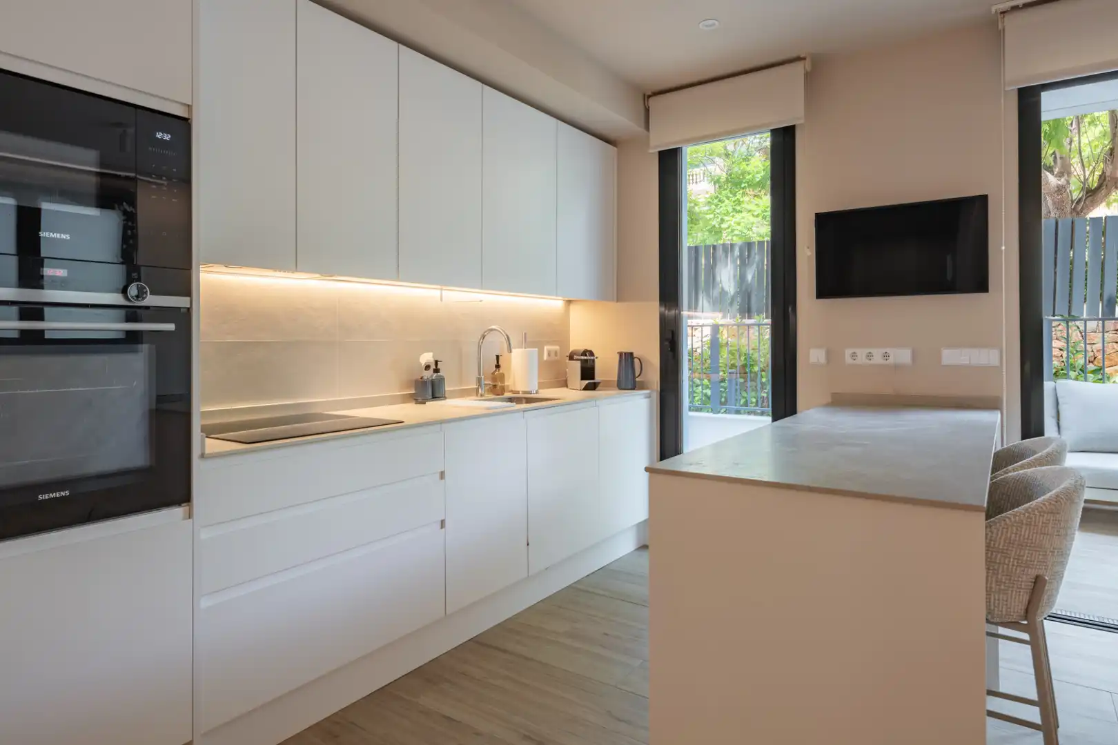 Cocina de Apartamento de alquiler en Jávea / Xàbia con Aire acondicionado, Calefacción y Parquet