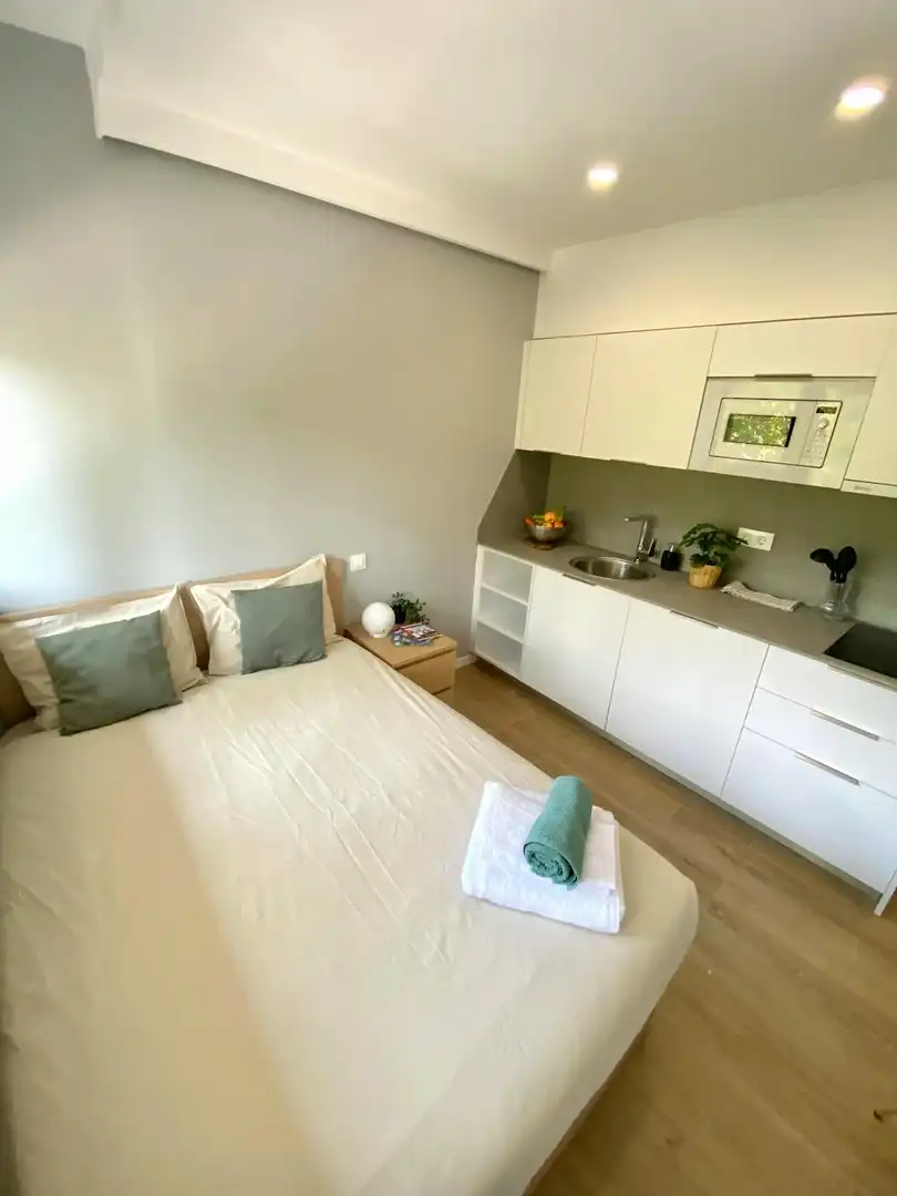 Schlafzimmer von Wohnung zur Miete in Madrid mit Klimaanlage, Heizung und Privatgarten