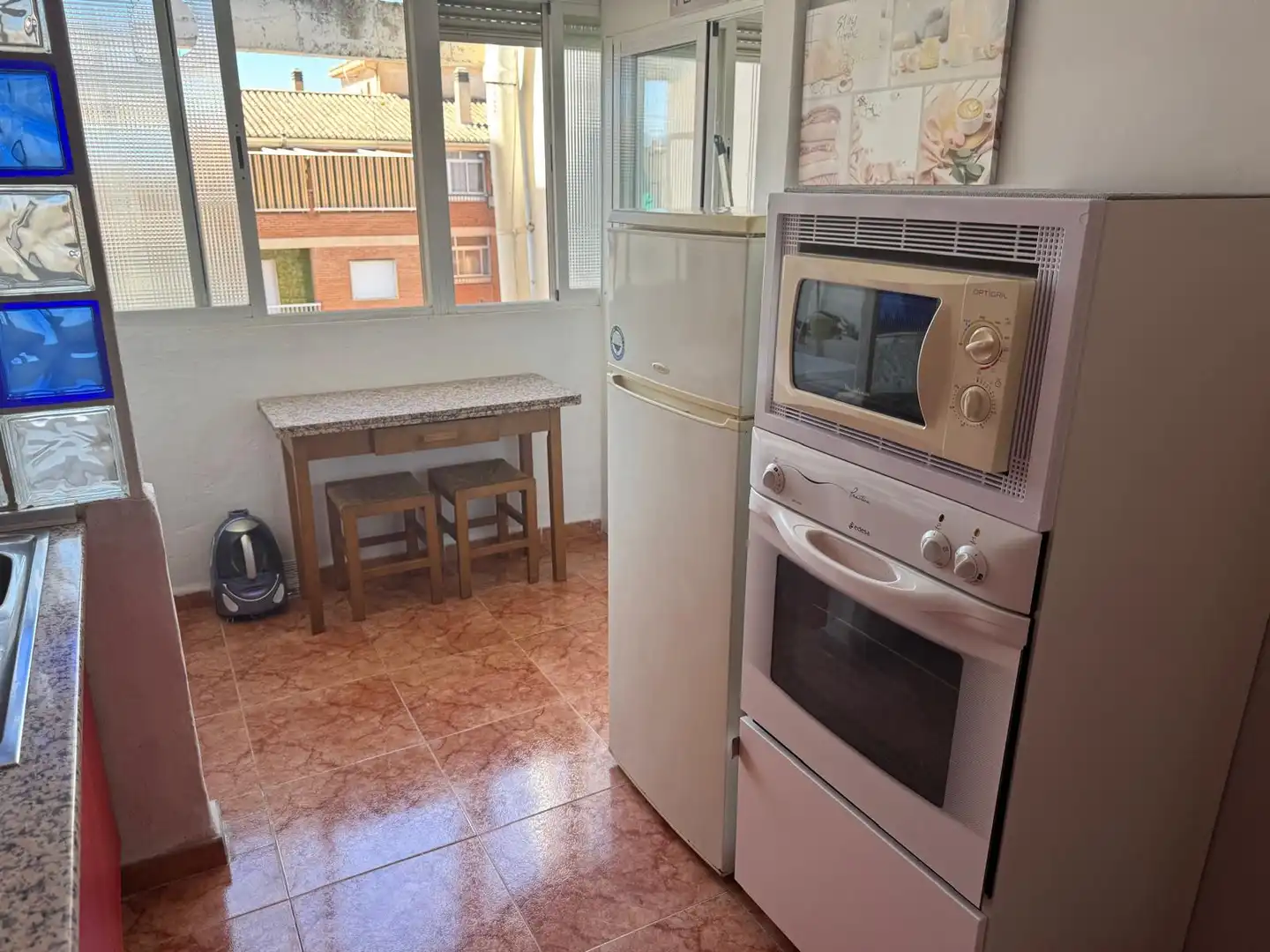 Kitchen of Flat for rent in Granada  with Air Conditioner, Terrace and Furnished