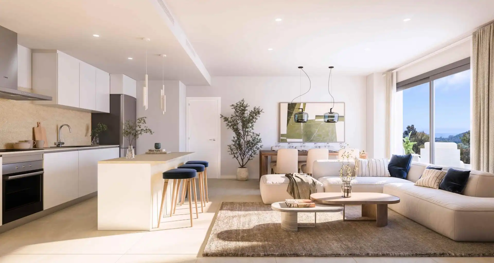 Sala de estar de Planta baja en venta en Estepona con Aire acondicionado, Jardín privado y Terraza