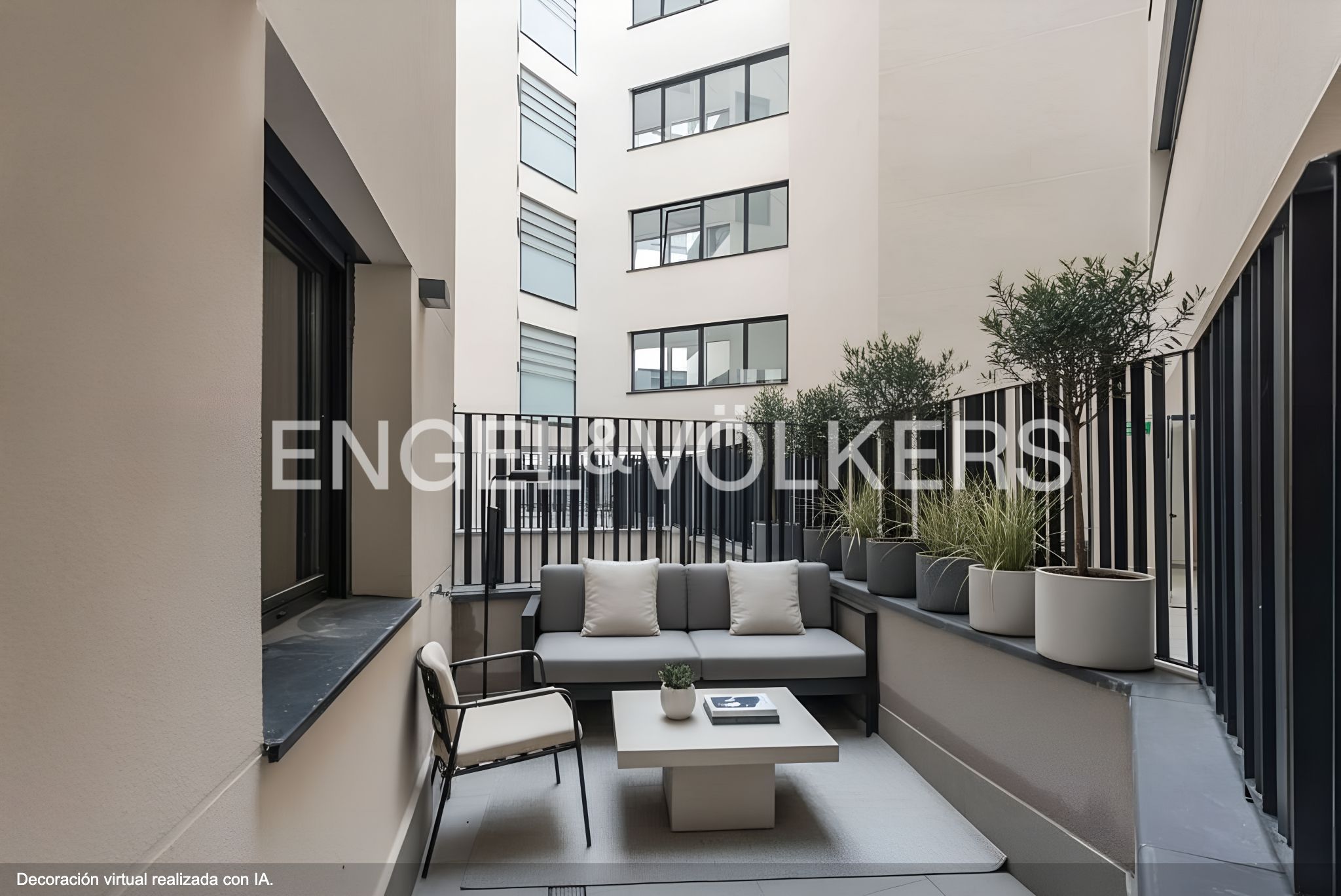 Terraza de Apartamento de alquiler en  Madrid Capital con Aire acondicionado, Calefacción y Jardín privado