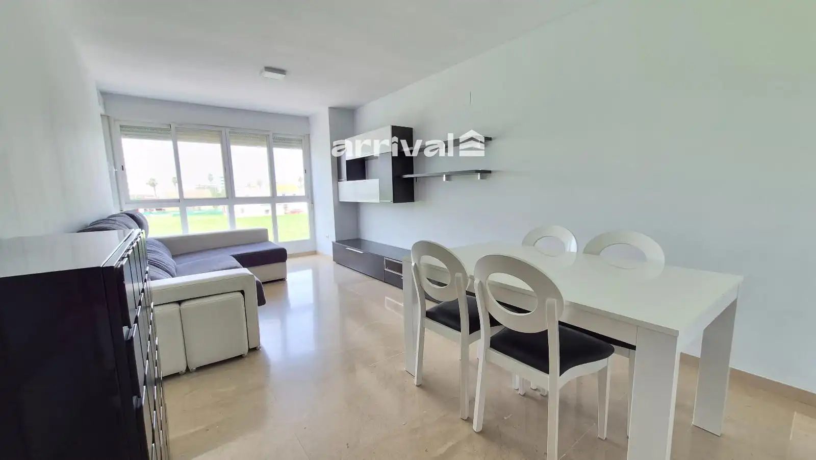 Wohnzimmer von Wohnung zur Miete in Alboraya mit Klimaanlage, Heizung und Terrasse