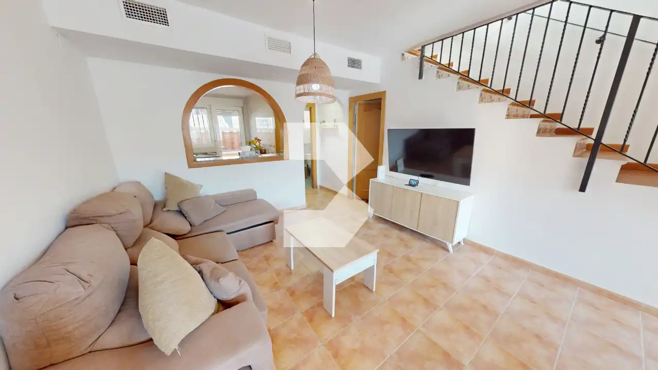 Wohnzimmer von Einfamilien-Reihenhaus zum Verkauf in Mutxamel mit Klimaanlage, Heizung und Terrasse