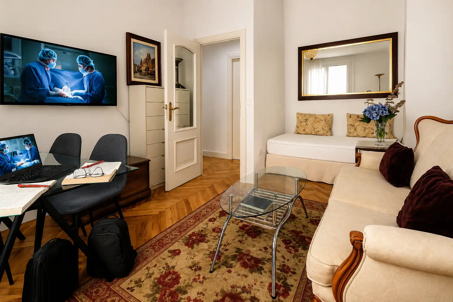 Wohnzimmer von Wohnung zur Miete in Santander mit Heizung, Möbliert und Ofen